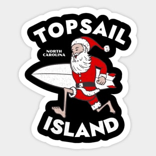 Topsail Beach, NC Christmas Vacationing Skiing Santa Sticker